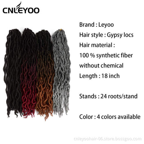Promotion Goddess Locs Braids Wholesale Gypsy Lock Crochet Hair 18 Inch Crochet Locs Low Temperature Fiber